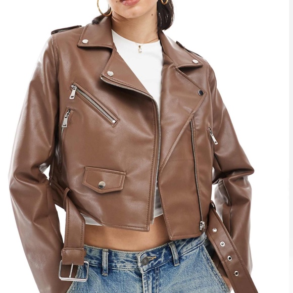 Stradivarius stopped faux leather jacket - Picture 2 of 5